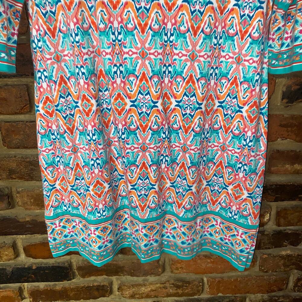 Coolibar Printed Oceanside Tunic 3/4 Sleeve Mini Dress Women's Size Medium - Picture 5 of 7